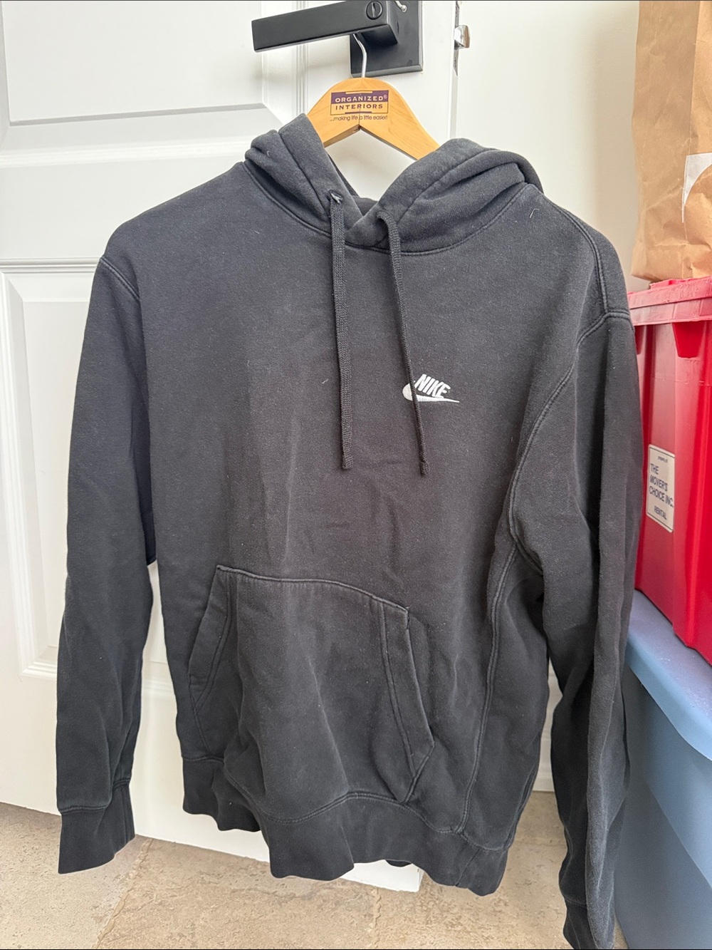 Nike Black Pullover Hoodie with White Logo